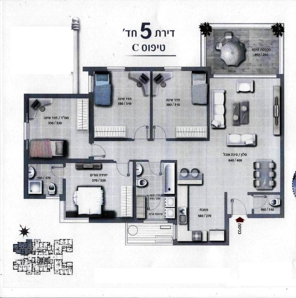 דירה 5 חדרים אשדוד ה 210-IBL-1637