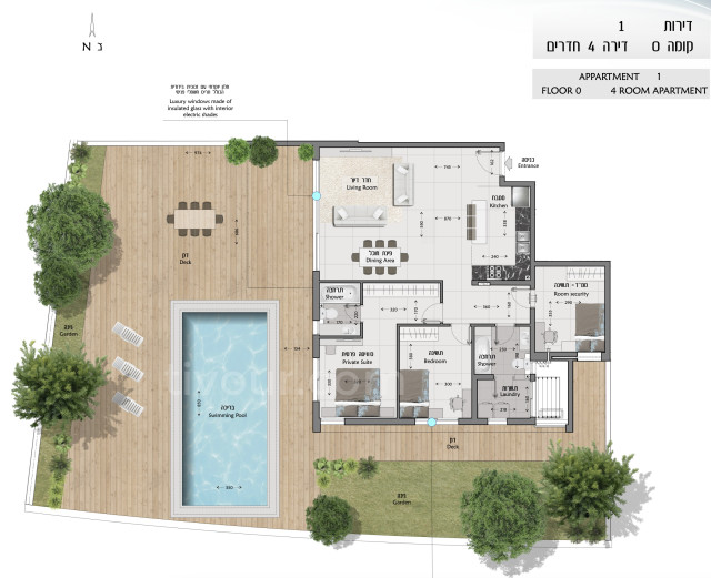 Projeto novo Apartamento garden Ashdod