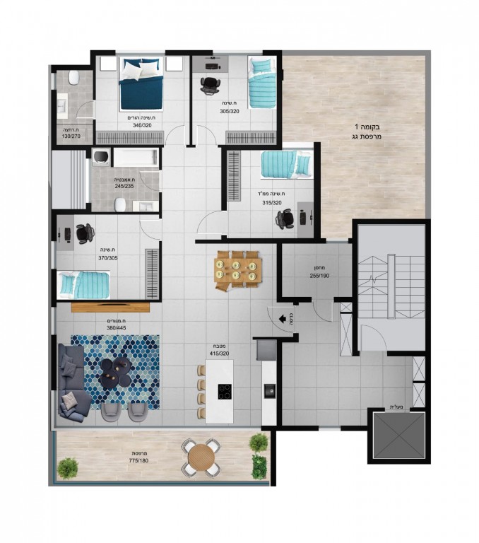 Apartment 5 Rooms Netanya Ramat Efrayim 460-IBL-197