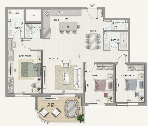 Apartment 3 Rooms Ashdod Alef 511-IBL-1157