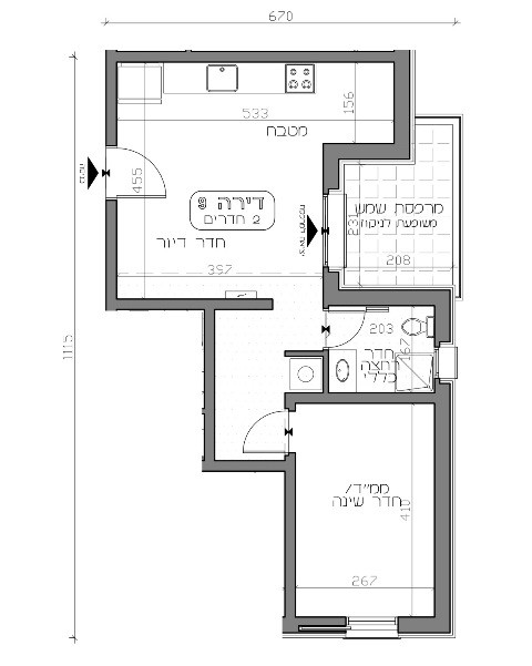 דירה 2 חדרים ירושלים קטמון 511-IBL-1397