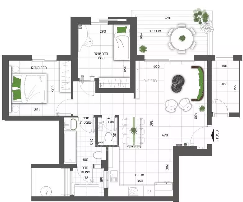 Apartment 4 rooms Netivot Neve sharon 233-IBL-1205