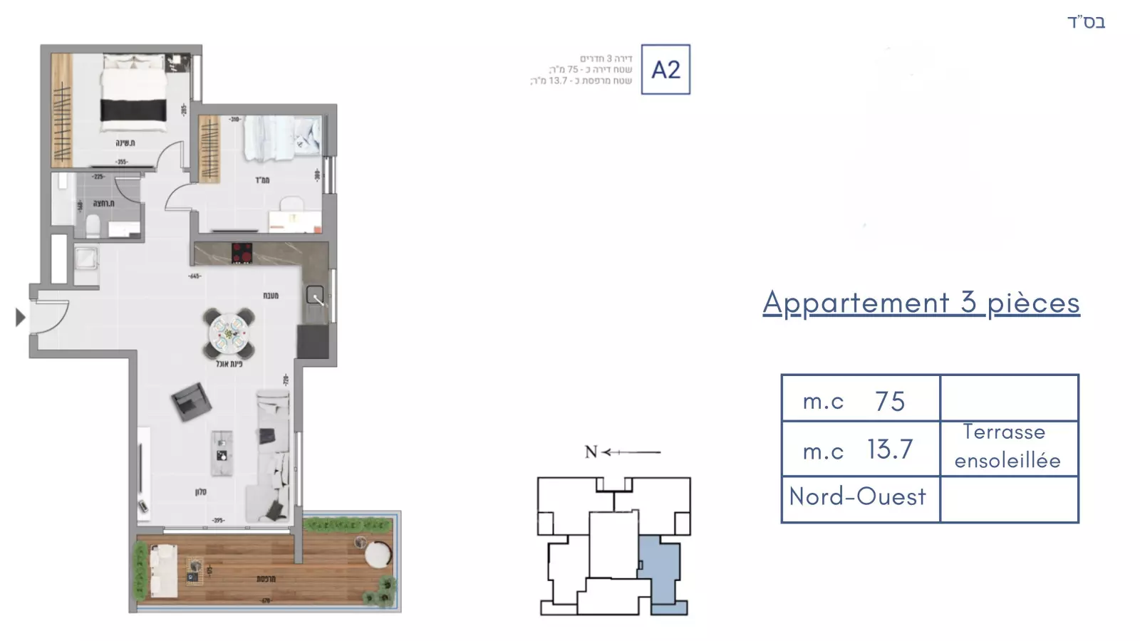 Apartment 3 rooms Bat yam Yoseftal 828-IBL-151