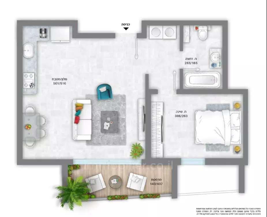 Departamento 3 habitaciones Bat yam Bat yam 525-IBL-19