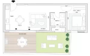 Planta baja 2 habitaciones Tel Aviv Lev Tel-Aviv