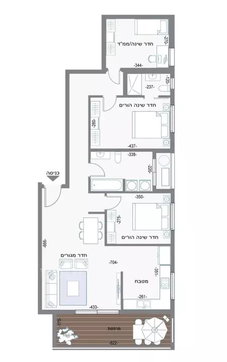 דירה 3 חדרים בת ים בת ים 210-IBL-2116