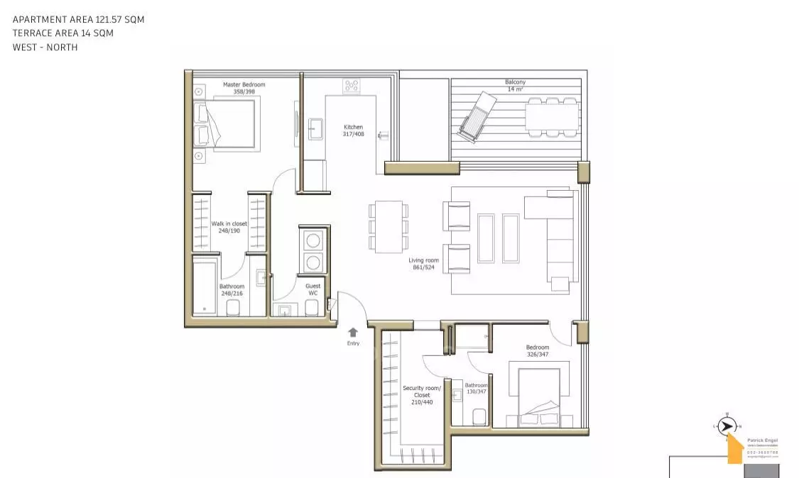 Appartamento 3 stanze Tel Aviv quartiere di mare 232-IBL-3754