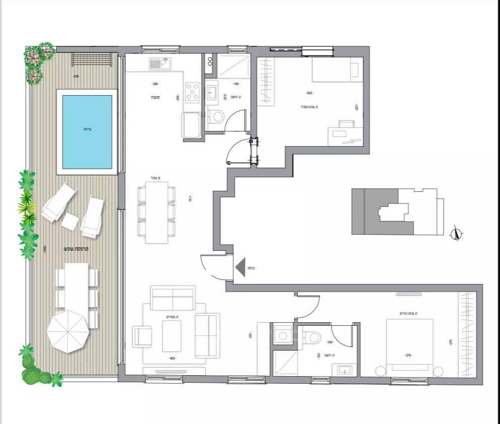 Attico 3 stanze Tel Aviv Centro della città 291-IBL-805