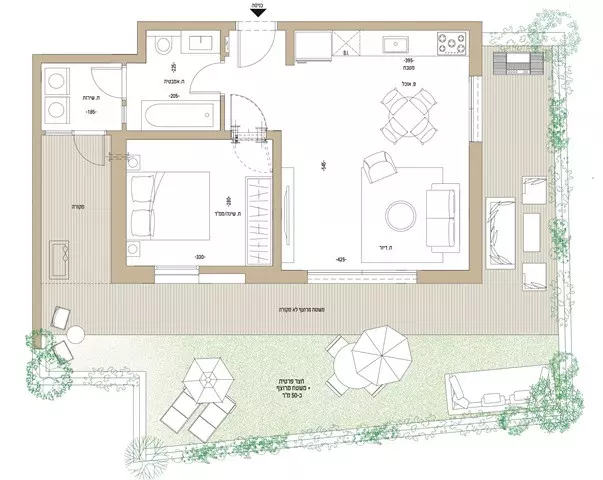 Appartamento 2 stanze Gerusalemme Arnona 342-IBL-6773