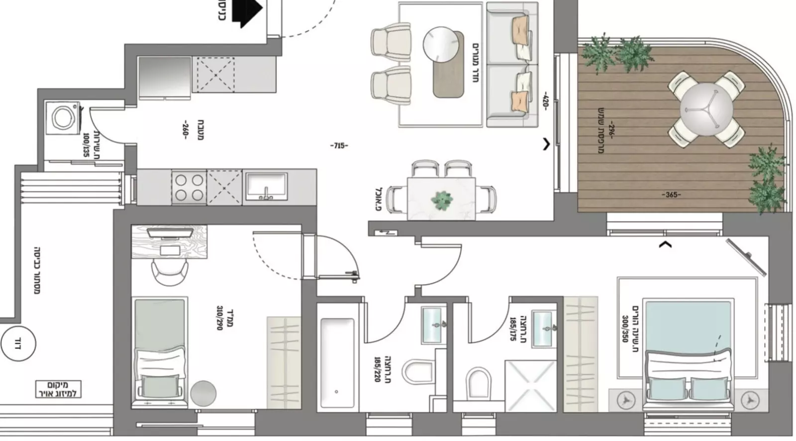Appartamento 3 stanze Bat yam Centro della città 342-IBL-6883