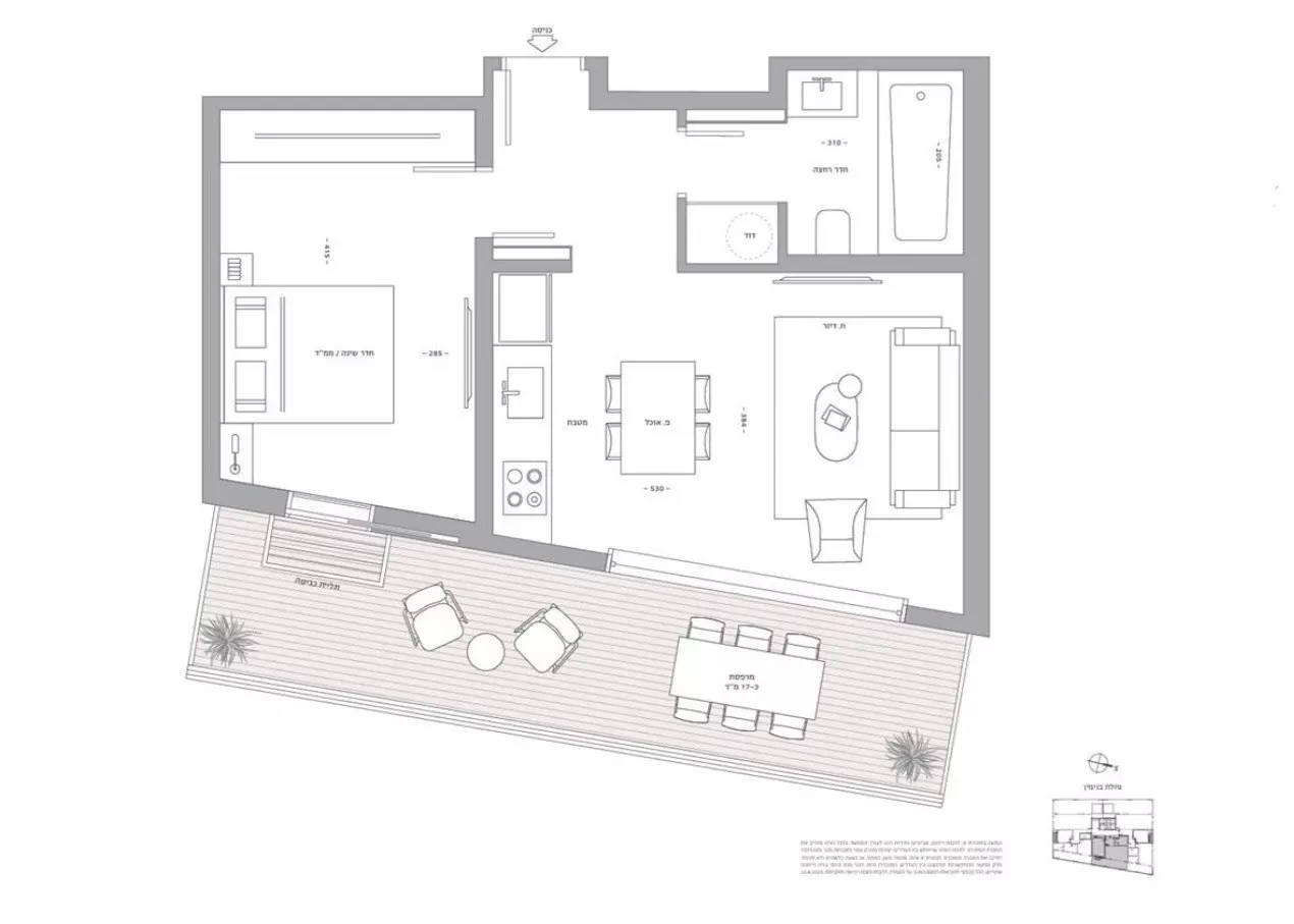 Attico 2 stanze Tel Aviv Neve Tsedek 828-IBL-131