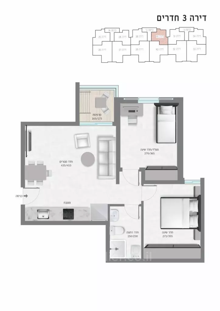 דירה 3 חדרים אשדוד א 15-IBL-2945
