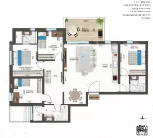 Apartamento 3 cômodos Netivot Ramot Yoram