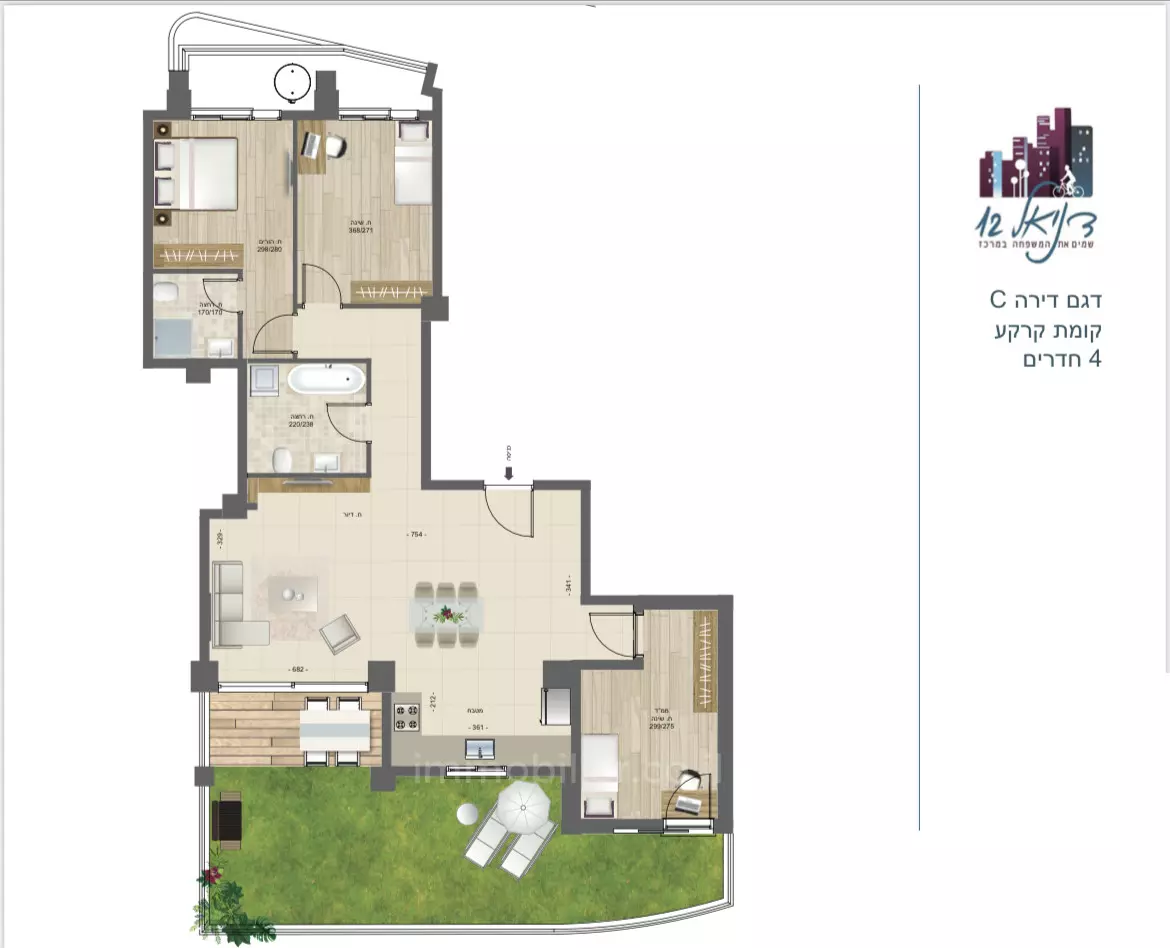 Apartamento 4 cômodos Bat yam Bat yam 291-IBL-771