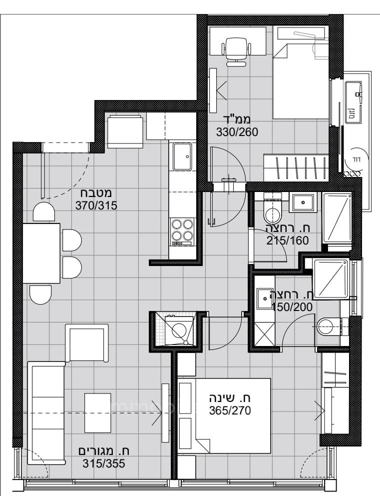 Appartement 3 pièces Tel Aviv quart de la mer 291-IBL-795