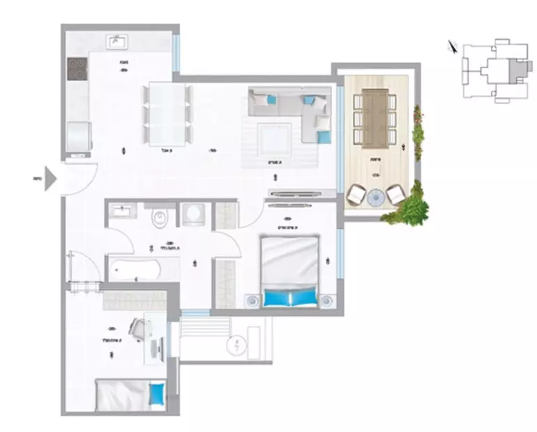 דירה 3 חדרים בת ים בת ים 342-IBL-6861