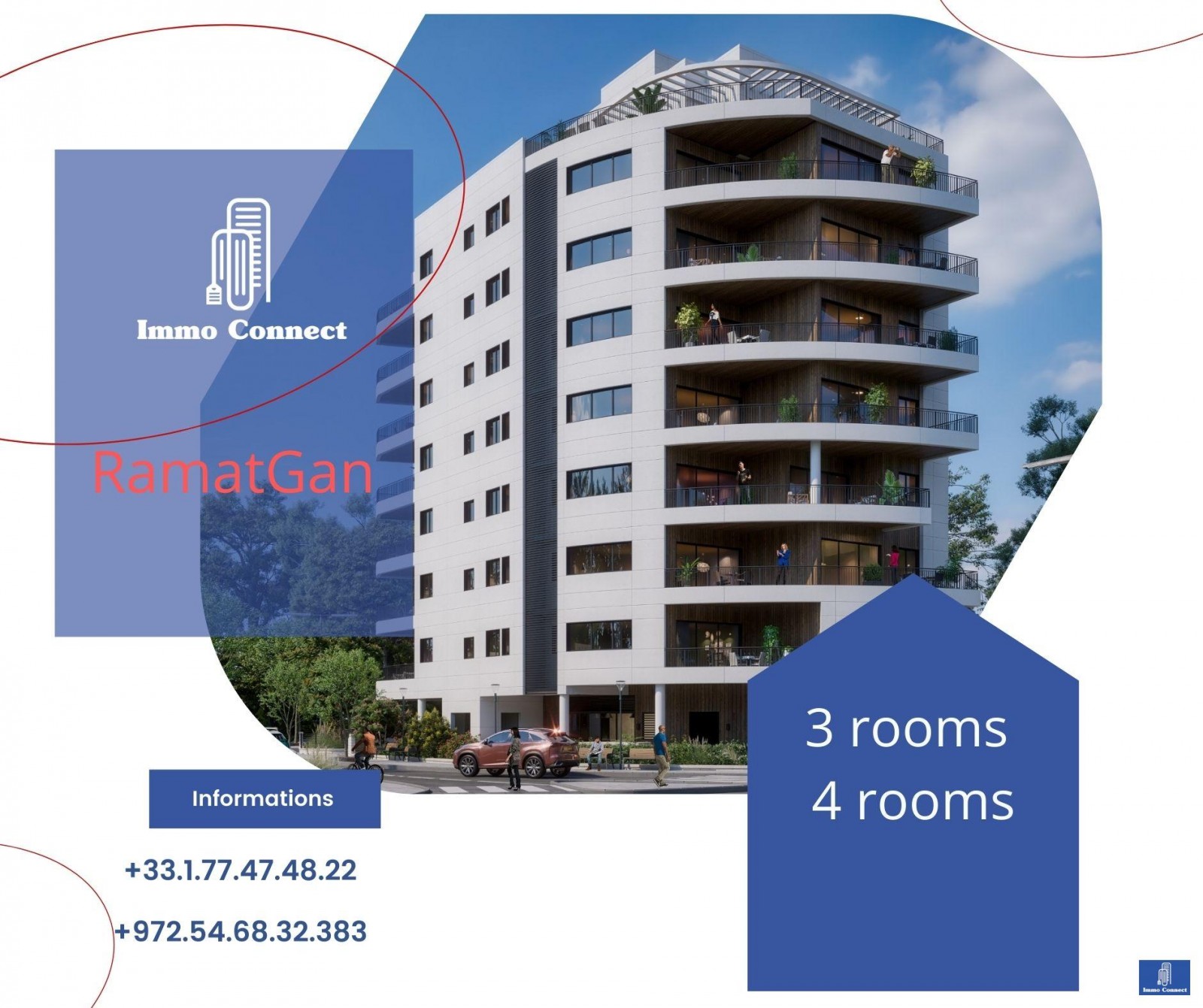 Квартира 3.5 комнат(-ы)  Ramat Gan Ramat gan 440-IBL-341