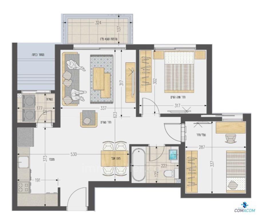 Apartment 2 Rooms Ashdod Youd bet 511-IBL-1102