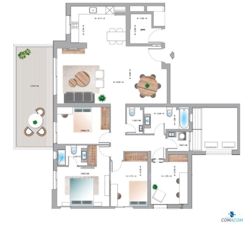 Apartment 3 Rooms Ashdod Mar 511-IBL-1137
