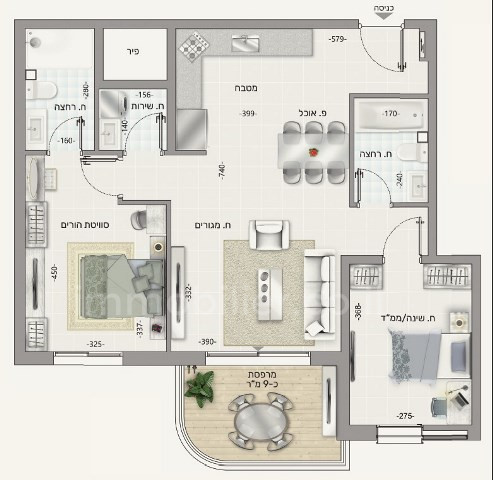 Apartment 3 Rooms Ashdod Alef 511-IBL-1157