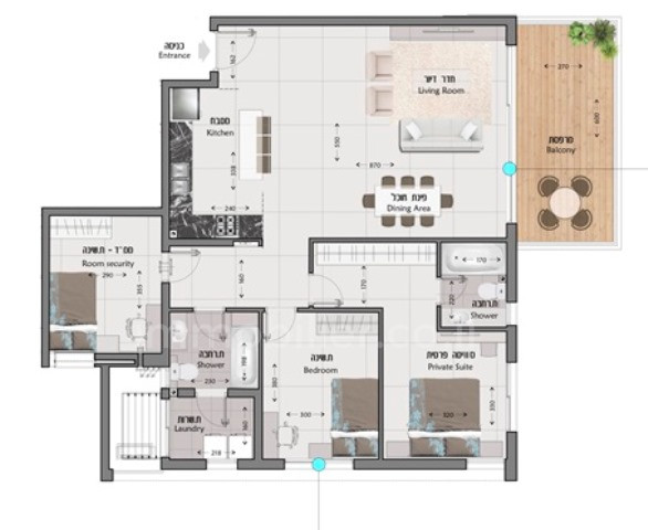 Appartement 4 pièces Ashdod Marina 511-IBL-1432