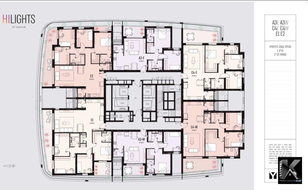Appartement 4 pièces Hadera Quartier du Park 513-IBL-138