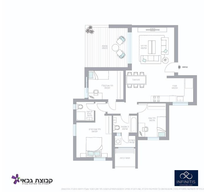 Appartement 4 pièces Netanya Centre Ville 527-IBL-119