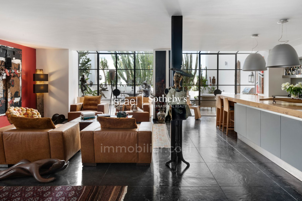 Dzielnica mieszkaniowa Appartement duplex concu architecturalement a tel aviv nord