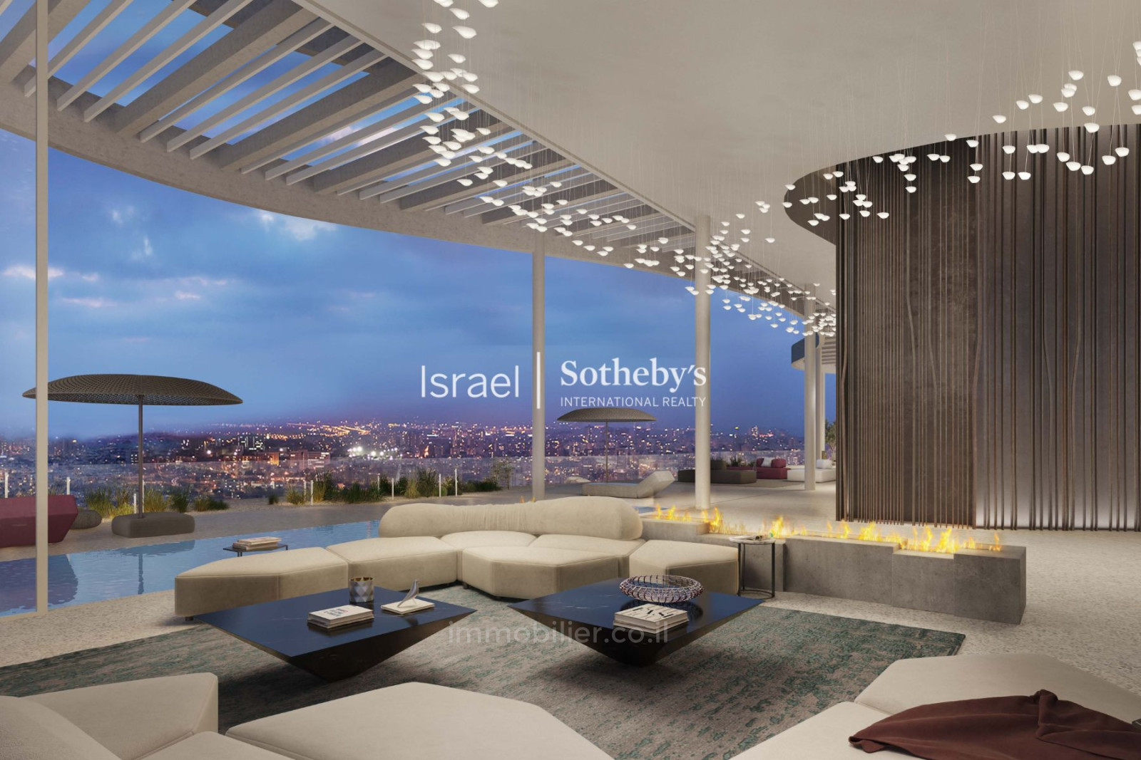 Quartier résidentiel Penthouse avec vue mer panoramique au 47e étage et piscine privée | gindi tlv