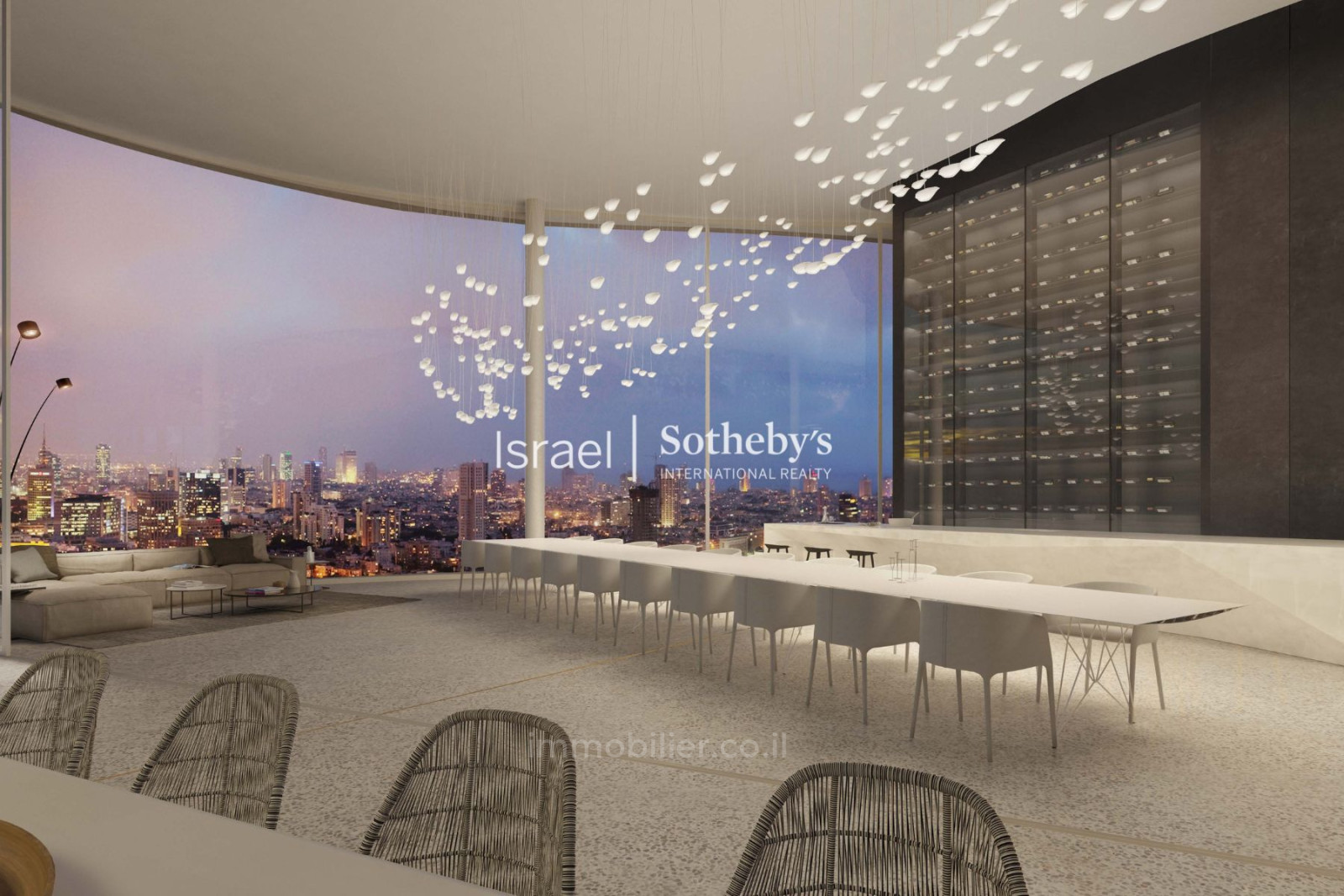 Quartier résidentiel Penthouse avec vue mer panoramique au 47e étage et piscine privée | gindi tlv