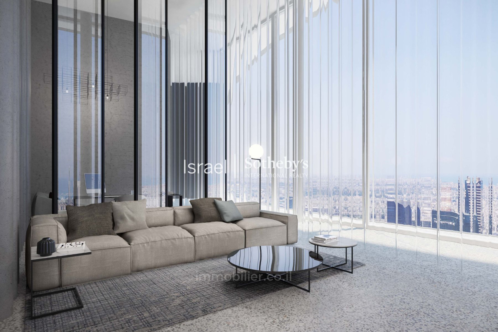 Quartier résidentiel Penthouse avec vue mer panoramique au 47e étage et piscine privée | gindi tlv
