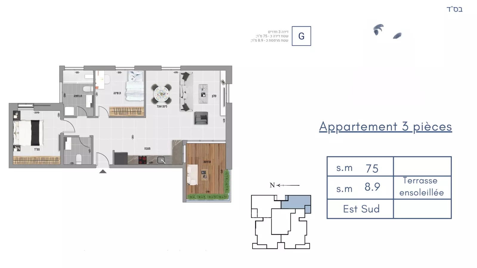 Appartement 5 pi&egrave;ces Bat yam Yoseftal 828-IBL-155