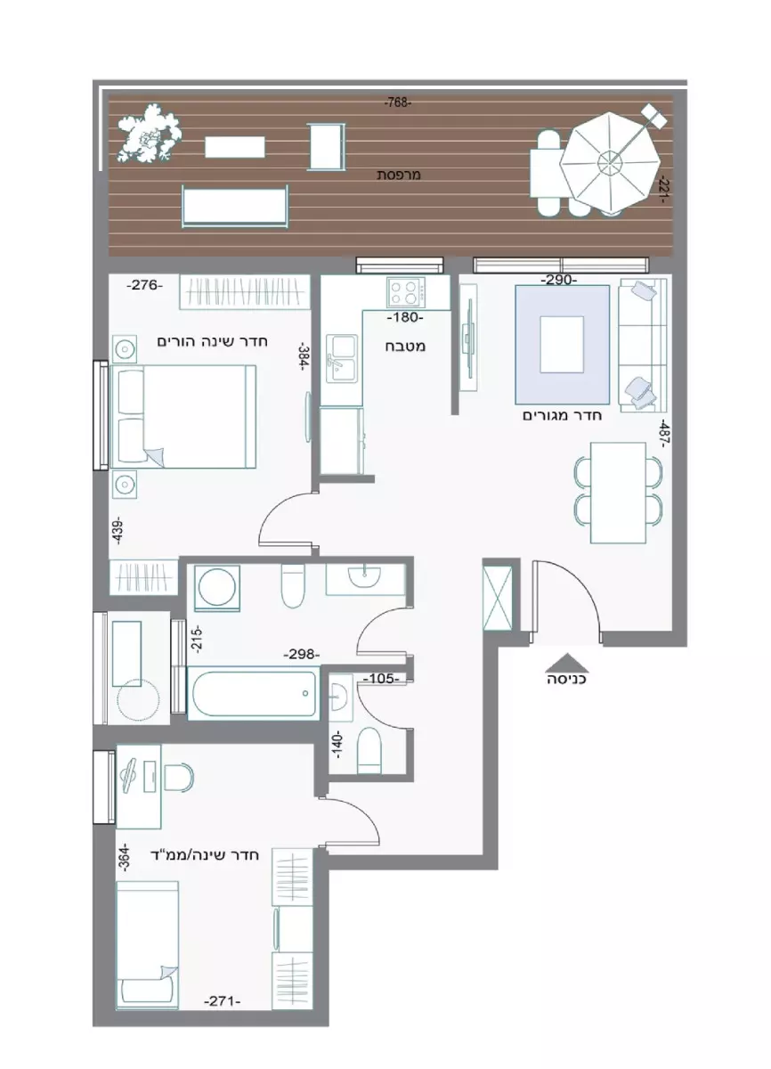 מיני-פנטהאוז 3 חדרים בת ים בת ים 828-IBL-60