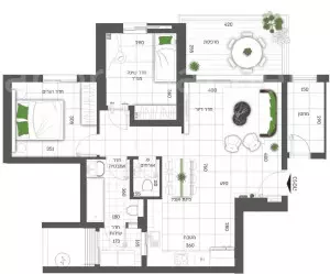 Apartamento 4 cômodos Netivot Neve sharon