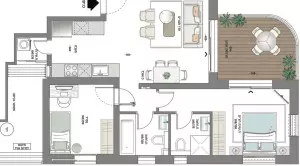 Apartamento 3 cômodos Bat yam Centro da cidade