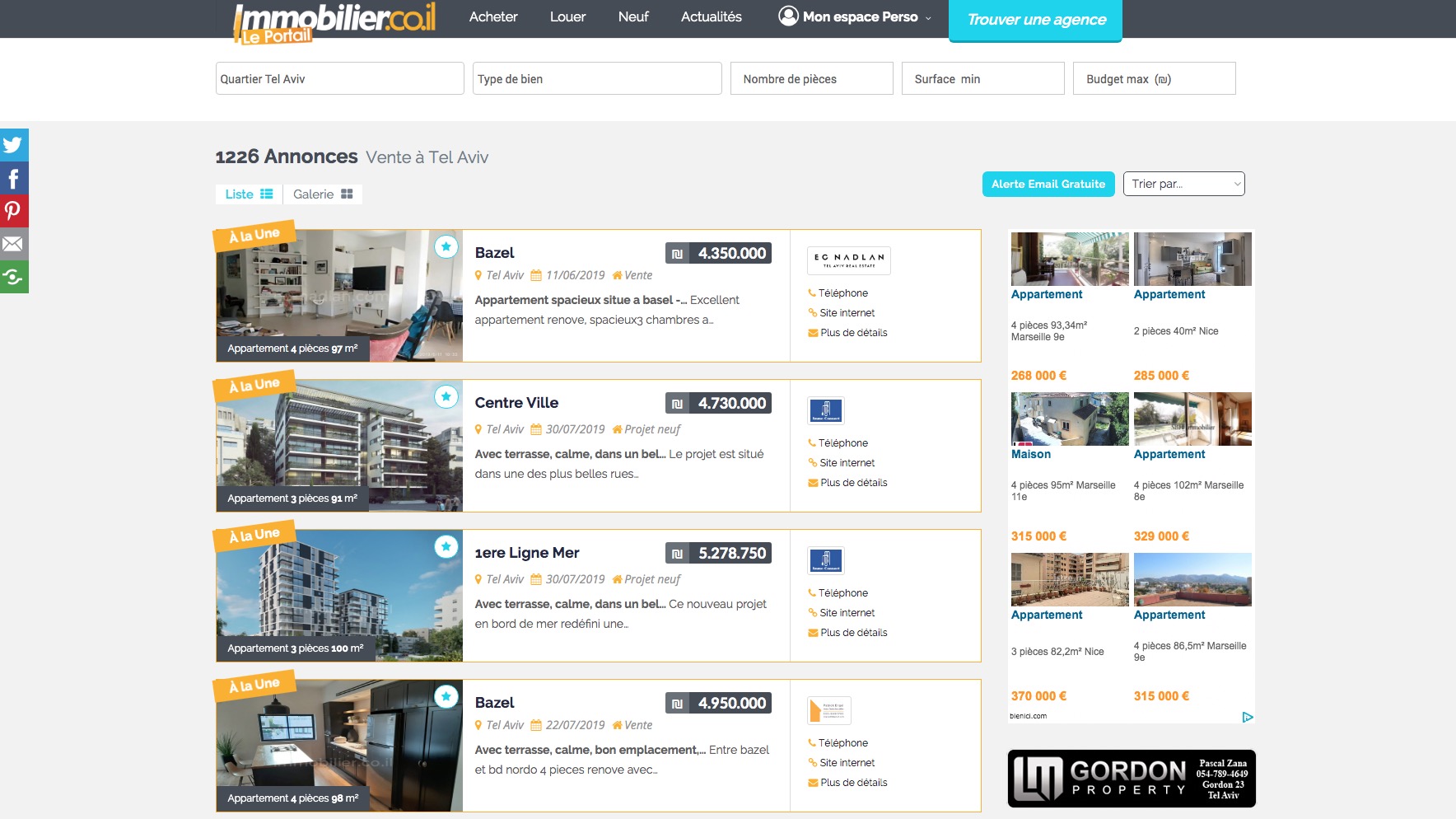 Espace Pro agences immobilier.co.il